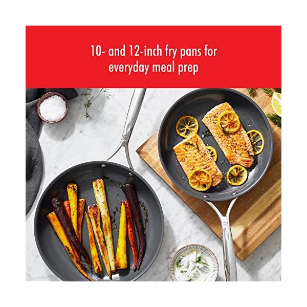 Zwilling spirit energy 2 pc stainless steel ceramic nonstick 10 in 12 in fry pan set  urban country home decor