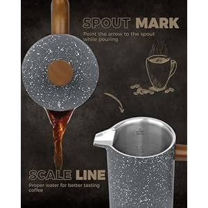 POLIVIAR French Press Coffee Maker, 34 Ounce Coffee Press with Real Wood Handle, Double Wall Insulation & Dual-Filter Screen, Food Grade Stainless Steel for Good Coffee and Tea (Lava) POLIVIAR French Press Coffee Maker 34 Ounce Coffee Press with Real Wood Handle Double Wall Insulation Dual Filter Screen Food Grade Stainless Steel for Good Coffee and Tea Lava