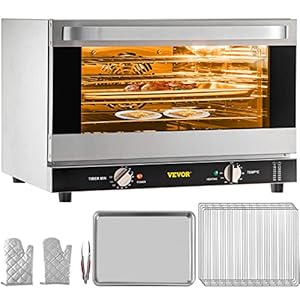   VEVOR-Commercial-Convection-Oven-47L43Qt-Half-Size-Conventional-Oven-Countertop-1600W-4-Tier-Toaster-wFront-Glass-Door-Electric-Baking-Oven-wTrays-Wire-Racks-Clip-Gloves-120V
