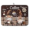   Coffee-Gnomes-Kitchen-Dish-Drying-Mat-for-Dishes-16x18-InchCoffee-Maker-Mats-for-TabletopBrown-Buffalo-Plaid-Mocha-Coffee-Cup-Dishes-Drainer-Mats-Super-Absorbent-Dish-Rack-Pad-for-Bar-Sinks-Counter