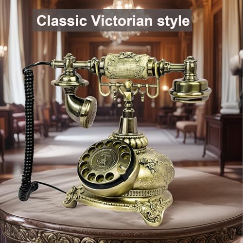 Vintagerotaryphoneretrobronzeworkinglandlinetelephonewithredialclassicdeskphoneforhomeofficehoteldecorfunctionaldecorativeretrotelephone Urban Country Home Decor Vintage rotary phone retro bronze working landline telephone with redial classic desk phone for home office hotel decor functional decorative retro telephone urban country home decor