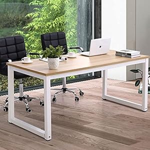 NSdirect Modern Computer Desk 63 Inch Large Office Desk, Writing Study Table for Home Office Desk Workstation Wide Metal Sturdy Frame Thicker Steel Legs, White NSdirect Modern Computer Desk 63 Inch Large Office Desk Writing Study Table for Home Office Desk Workstation Wide Metal Sturdy Frame Thicker Steel Legs White