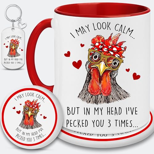 Chickengiftsgiftsforchickenloverschickenmugimaylookcalmbutinmyheadroostercoffeemugroostercupchickenthemedgiftfarmcup Urban Country Home Decor Chicken gifts gifts for chicken lovers chicken mug i may look calm but in my head rooster coffee mug rooster cup chicken themed gift farm cup urban country home decor