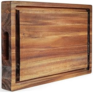 XL Acacia Wood Cutting Board (20x15x1.5in) and Wooden Butcher Block, Chopping Board-Reversible Multipurpose For Meat, Cheese Board, Vegetables, Bread with Juice Groove, Cracker Holder & Inner Handles XL Acacia Wood Cutting Board 20x15x15in and Wooden Butcher Block Chopping Board Reversible Multipurpose For Meat Cheese Board Vegetables Bread with Juice Groove Cracker Holder Inner Handles