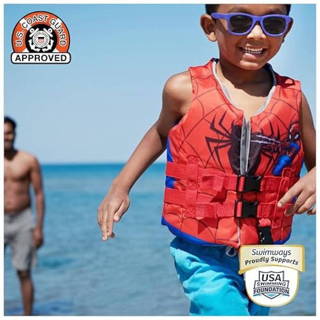 SwimWays Marvel Swim Trainer Life Jacket, US Coast Guard Approved Life Vest Kids Swim Vest