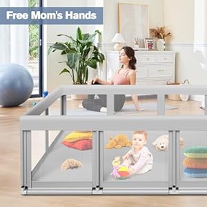 Large Baby Playpen for Babies and Toddlers, Playpen 74×50, Large Baby Play Yards Indoor & Outdoor, Sturdy Safety Baby Play Pen with Soft Breathable Mesh, Toddlers Activity Center with Anti-Slip Base Large Baby Playpen for Babies and Toddlers Playpen 7450 Large Baby Play Yards Indoor Outdoor Sturdy Safety Baby Play Pen with Soft Breathable Mesh Toddlers Activity Center with Anti Slip Base