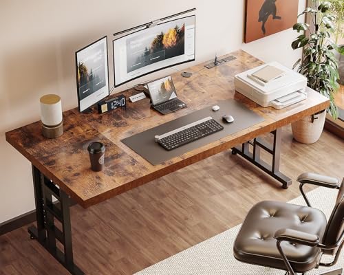 ODK-71-Inch-Large-Executive-Computer-Desk-with-Power-Outlet-Thickened-Wooden-Office-Desk-Modern-Workstation-Table-Long-Writing-Desk-for-Home-Office-Business-Furniture-Vintage ODK 71 Inch Large Executive Computer Desk with Power Outlet Thickened Wooden Office Desk Modern Workstation Table Long Writing Desk for Home Office Business Furniture Vintage