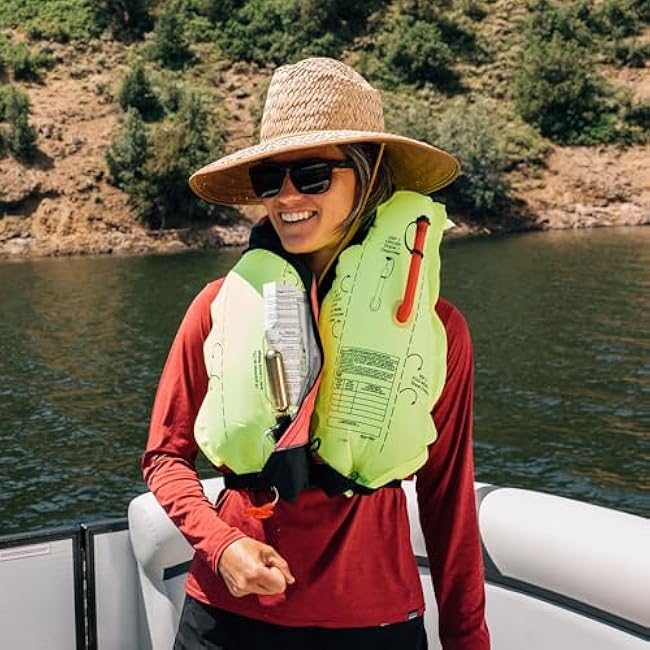 Onyx A/M-24 Automatic/Manual Inflatable Life Jacket, U.S. Coast Guard Approved, Low Profile, Compact Design, Manual Convertible Inflation Option