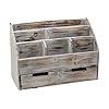 Executive Office Solutions Vintage Rustic Wooden Office Desk Organizer Mail Rack For Desktop Tabletop or Counter Distressed Torched Wood Store Supplies Desk Accessories Mail–Barnwood WO3