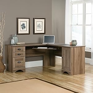 Sauderharborviewcomputerdesk6614dx6614wx3028hsaltoakfinish Urban Country Home Decor Sauder harbor view computer desk 6614d x 6614w x 3028h salt oak finish urban country home decor
