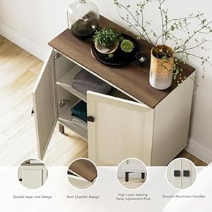 Buffet Sideboard Cabinet Farmhouse Modern 3 in1 Storage Cabinet with Adjustable Shelves for Kitchen, Coffee Bar, Living Room, White Buffet Sideboard Cabinet Farmhouse Modern 3 in1 Storage Cabinet with Adjustable Shelves for Kitchen Coffee Bar Living Room White