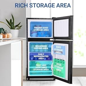   FLS-90-BLACK-Apartment-Size-40-Cu-Ft-Mini-Dorm-Fridge-Adjustable-Thermostat-Shelves-Small-Refrigerator-with-Freezer-for-College-Office-Kitchen-Black-36-CuFt