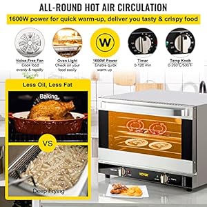   VEVOR-Commercial-Convection-Oven-47L43Qt-Half-Size-Conventional-Oven-Countertop-1600W-4-Tier-Toaster-wFront-Glass-Door-Electric-Baking-Oven-wTrays-Wire-Racks-Clip-Gloves-120V
