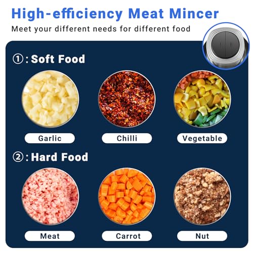 AMZCHEF-Powerful-Food-Chopper-Electric-with-SS-Bowl-12-Cup-2-Speed-Modes-Electric-Food-Processor-with-6-Sharp-Blades-Meat-Grinder-Vegetable-Chopper-for-Family-Baby-Use500W AMZCHEF Powerful Food Chopper Electric with SS Bowl 12 Cup 2 Speed Modes Electric Food Processor with 6 Sharp Blades Meat Grinder Vegetable Chopper for Family Baby Use500W