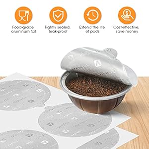 Aieve 120Pcs Aluminum Foil Seals Lid for Reusable Nespresso Pods Vertuo Compatible with Nespresso Refillable Capsule