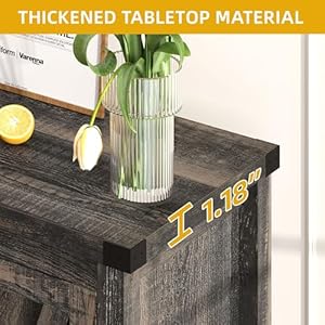 DWVO 55 Sideboard Buffet Cabinet with Storage Farmhouse Kitchen Storage Cabinet with 4 Doors Large Coffee Bar Cabinet with Adjustable Shelves for Kitchen Living Room Dark Oak