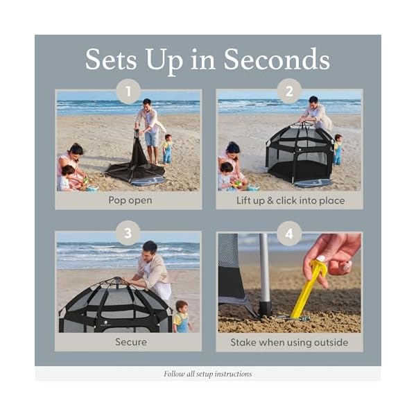   POP-N-GO-PLAYPEN-Indoor-Outdoor-Baby-Playpen-for-Babies-and-Toddlers-Baby-Beach-Tent-Foldable-Portable-WCanopy-Travel-Bag-Mosquito-Net-Pop-Up-Pack-and-Play-Tent-Black