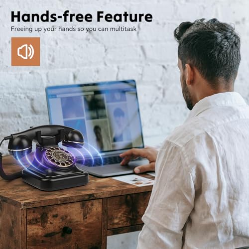 Sangynretrorotaryphonesforlandlineclassiccordeddeskphonevintageoldfashionedrotarytelephonewithringeroffredialfunctionforhomehouse Urban Country Home Decor Sangyn retro rotary phones for landline classic corded desk phone vintage old fashioned rotary telephone with ringer off redial function for home house urban country home decor