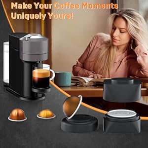   NESSUS-Refill-Kit-for-Reusable-Nespresso-Vertuo-Pods-Lid-Quick-Opener-for-Original-Seal-50PCS-Aluminum-Foil-Lids-Tamp-Press-Refillable-Vertuo-Capsules-Holder-and-Brush
