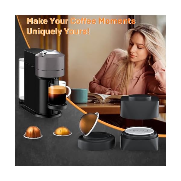   NESSUS-Refill-Kit-for-Reusable-Nespresso-Vertuo-Pods-Lid-Quick-Opener-for-Original-Seal-50PCS-Aluminum-Foil-Lids-Tamp-Press-Refillable-Vertuo-Capsules-Holder-and-Brush