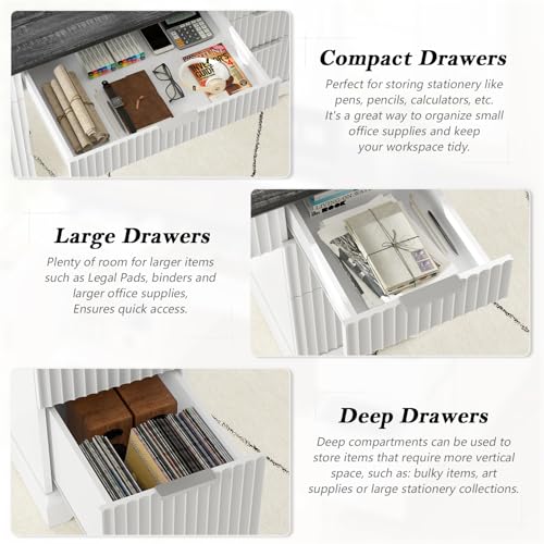 55-Farmhouse-Executive-Desk-Wood-Home-Office-Desks-with-Drawers-Computer-Desk-with-Storage-Cabinet-and-Adjustable-Shelf-Fluted-Writing-Desks-for-Study-Living-Room-Antique-White 55 Farmhouse Executive Desk Wood Home Office Desks with Drawers Computer Desk with Storage Cabinet and Adjustable Shelf Fluted Writing Desks for Study Living Room Antique White