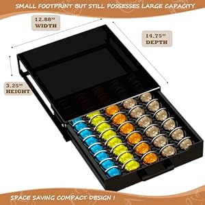   Coffee-Pod-Holder-Drawer-Organizer-with-Deluxe-Black-Tempered-Glass-Top-Compatible-for-Nespresso-Vertuo-Pods-Holds-up-to-75-Small-or-50-Big-Vertuo-Pods-Compact-Design-Piano-Black
