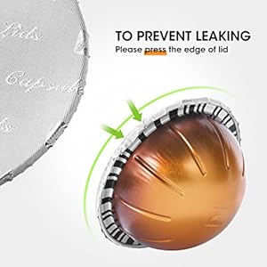 Aieve 120Pcs Aluminum Foil Seals Lid for Reusable Nespresso Pods Vertuo Compatible with Nespresso Refillable Capsule