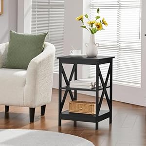 Topeakmart3tiersideendtabletelephonetablewoodsofasidetablexshapedisplaystandforlivingroomblack Urban Country Home Decor Topeakmart 3 tier side end table telephone table wood sofa side table x shape display stand for living room black urban country home decor