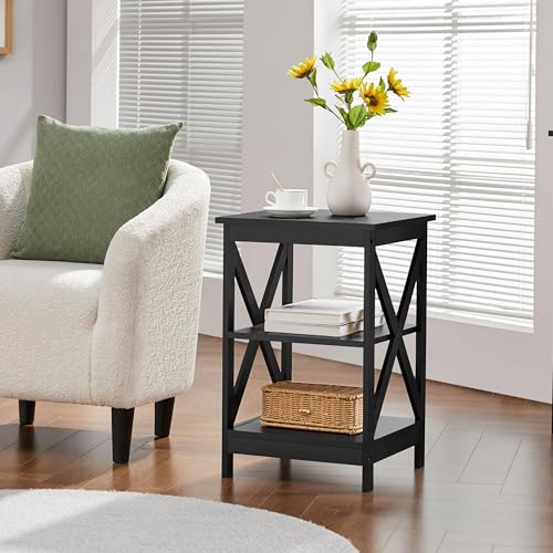 Topeakmart3tiersideendtabletelephonetablewoodsofasidetablexshapedisplaystandforlivingroomblack Urban Country Home Decor Topeakmart 3 tier side end table telephone table wood sofa side table x shape display stand for living room black urban country home decor