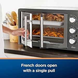 Osterextralargefrenchdoorairfryercountertopovenstainlesssteel60mintimer6cookingfunctionsversatileaccessoriesreducesenergyandcookingtime Urban Country Home Decor Oster extra large french door air fryer countertop oven stainless steel 60 min timer 6 cooking functions versatile accessories reduces energy and cooking time urban country home decor