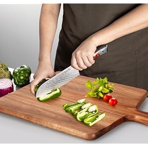 Large Acacia Wood Cutting Board with Handle Wooden Charcuterie Board Kitchen Chopping Block for Meat Cheese Vegetable Bread Fruit Serving Boards Wood Butcher Block Carving Board, 17" X 13" Large Acacia Wood Cutting Board with Handle Wooden Charcuterie Board Kitchen Chopping Block for Meat Cheese Vegetable Bread Fruit Serving Boards Wood Butcher Block Carving Board 17 X 13