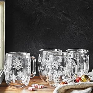 Zwilling sorrento plus 4 pc 12oz double wall glass coffee mug set  urban country home decor