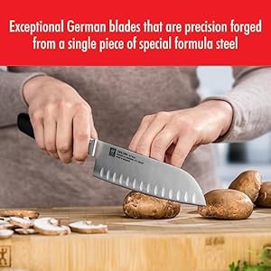 Zwilling all star 8 inch chef knife razor sharp german knife made in company owned german factory with special formula steel perfected for almost 300 years dishwasher safe rose gold end cap  urban country home decor