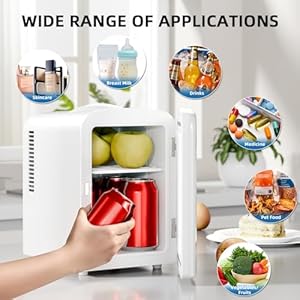   Compact-Refrigerator-Portable-Mini-Fridge-Skin-Care-4L-Capacity6-Cans-for-Bedroom-Car-Office-Dorm-Small-Cooler-for-Cosmetics-Beverage-and-Food-White
