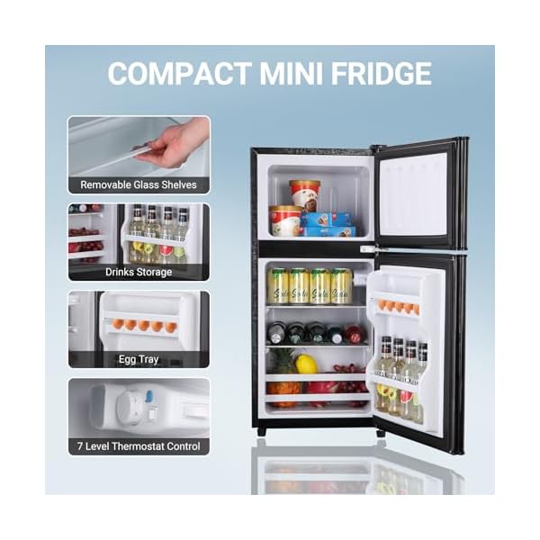   FLS-90-BLACK-Apartment-Size-40-Cu-Ft-Mini-Dorm-Fridge-Adjustable-Thermostat-Shelves-Small-Refrigerator-with-Freezer-for-College-Office-Kitchen-Black-36-CuFt