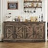 usikey Buffet Cabinet 63 Large Sideboard Buffet Storage Cabinet with 3 Drawers Farmhouse Coffee Bar with 4 Doors Buffet Table for Kitchen Living Room Antique Oak