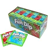 Lik-M-Aid Fun Dip 48 Pack Bulk Case, 2 Flavors, Cherry Yum Diddly Dip and Blue Razz Magic Dip, Th...