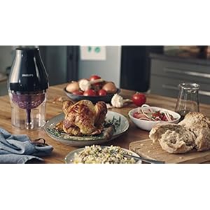 Philips Kitchen Appliances MultiChopper with Chop Drop Technology White HR250556 1 liter