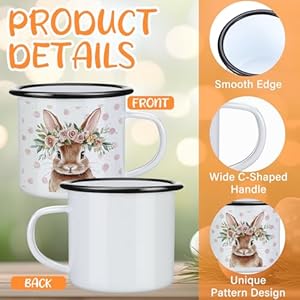   Baderke-12-Set-Easter-Bunny-Coffee-Mugs-12-oz-Easter-cup-Gift-Sets-Farmhouse-Bunny-Enamel-Mug-for-Coffee-Tea-Drinks-Party-Supplies