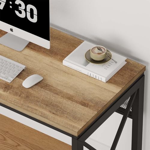 BON-AUGURE-Farmhouse-Computer-Desk-Modern-Industrial-Home-Office-Desks-Wood-Metal-Study-Writing-Table-Sturdy-Gaming-Desk-Vintage-Oak-54-Inch BON AUGURE Farmhouse Computer Desk Modern Industrial Home Office Desks Wood Metal Study Writing Table Sturdy Gaming Desk Vintage Oak 54 Inch