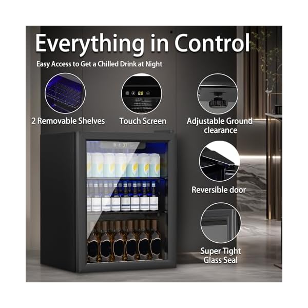   Compact-Beverage-Refrigerator70-Can16-Cubic-Feet-Mini-Fridge-with-Glass-Front-Door-for-Soda-Beer-or-Wine-Under-Counter-Drink-Dispenser-with-Adjustable-Shelve-Digital-Display-16-Cu