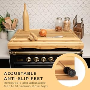   Prosumers-Choice-Stovetop-Cover-Bamboo-Cutting-Board-Premium-Sustainable-Expands-Kitchen-Space-Easy-to-Clean-with-Adjustable-Legs-and-Juice-Grooves-Large-295L-x-35W-x-21H