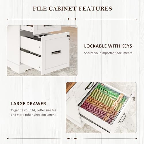 Whalefall-55-Farmhouse-Desk-Home-Office-with-Drawers-Executive-Computer-Desk-Wooden-with-File-Cabinet-and-Charging-Station-White Whalefall 55 Farmhouse Desk Home Office with Drawers Executive Computer Desk Wooden with File Cabinet and Charging Station White