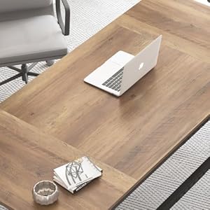 IBF Large Computer Desk, Rustic 70 Inch Long Home Office Metal Wood Desk, Industrial Big 2 Person Table for Executive Writing Study Gaming Workstation, Farmhouse Bedroom PC Laptop Double Desk IBF Large Computer Desk Rustic 70 Inch Long Home Office Metal Wood Desk Industrial Big 2 Person Table for Executive Writing Study Gaming Workstation Farmhouse Bedroom PC Laptop Double Desk