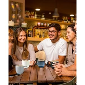 Hasense Ceramic Coffee Mug Set of 4 with Rack - 12 oz Stackable Coffee Cups Ceramic - Modern Ribbed Latte Cup Sets for Cappuccino, Tea, Hot Cocoa, Drinks - Wedding & Housewarming Gifts Multi Colors Hasense Ceramic Coffee Mug Set of 4 with Rack 12 oz Stackable Coffee Cups Ceramic Modern Ribbed Latte Cup Sets for Cappuccino Tea Hot Cocoa Drinks Wedding Housewarming Gifts Multi Colors