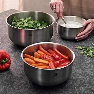 ZWILLING Prep 3-pc Brushed Stainless Steel Nesting Bowls Set ZWILLING Prep 3 pc Brushed Stainless Steel Nesting Bowls Set