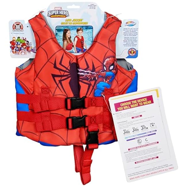 SwimWays Marvel Swim Trainer Life Jacket, US Coast Guard Approved Life Vest Kids Swim Vest
