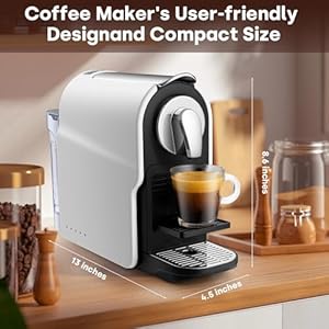 Espresso Pod Machine for Home, Compact Capsule Coffee Maker for NS Original Pods, 20 Bar High Pressure Pump, 22oz Removable Water Tank, Adjustable Cup Tray (White) Espresso Pod Machine for Home Compact Capsule Coffee Maker for NS Original Pods 20 Bar High Pressure Pump 22oz Removable Water Tank Adjustable Cup Tray White