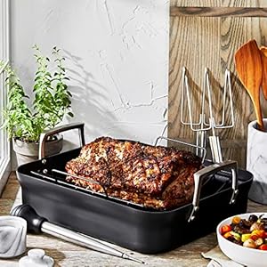 ZWILLING Motion Hard Anodized 16 x 14 inch Aluminum Nonstick Roaster Pan wRack Tools