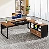   Tribesigns-L-Shaped-Executive-Desk-with-Reversible-File-Cabinet-63-Office-Desk-with-Storage-Drawers-L-Shaped-Computer-Desk-with-Drawer-Cabinet-for-Hanging-Letter-Size-Files-Walnut-Black
